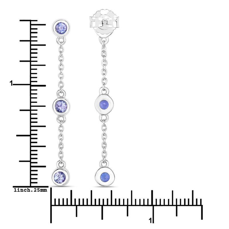 Bids.com 0.60 Carat Genuine Tanzanite .925 Sterling Silver Earrings Earrings
