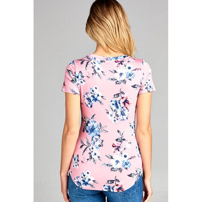 Floral Jersey Basic Casual Top