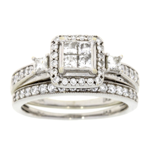 Bids.com 1.00ct Diamond Engagement Ring Set 10KT White Gold Rings