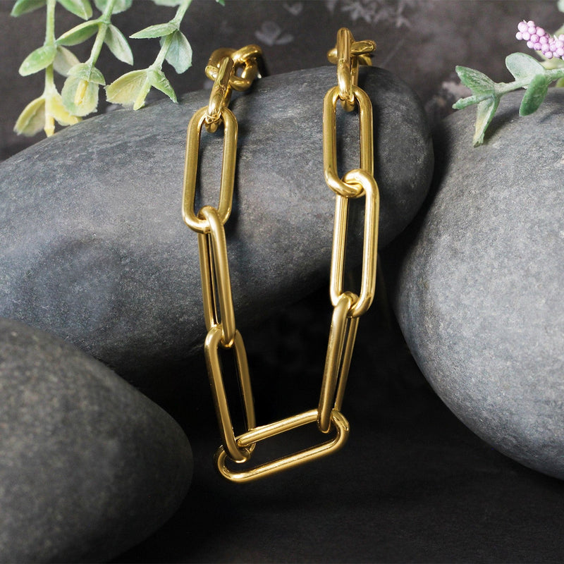 Bids.com 14k Yellow Gold Rounded Paperclip Chain Necklace Necklaces