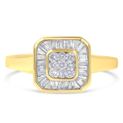 Bids.com 10K Yellow Gold Diamond Cocktail Ring (1/2 Cttw, I-J Color, SI2-I1 Clarity) - Size 6 Rings