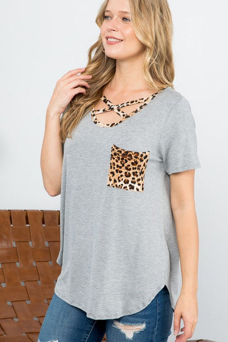 Animal Print Basic Top