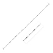 Bids.com Sterling Silver Anklet with Polished Bars and Beads Accessories