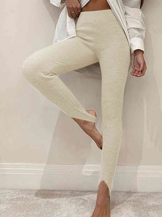 Ribbed Mid Waist Leggings by VYSN