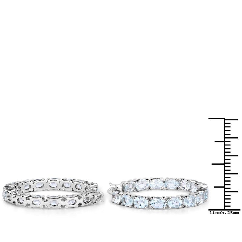 Bids.com 5.70 Carat Genuine Blue Topaz .925 Sterling Silver Earrings Earrings