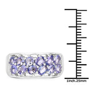 Bids.com 2.04 Carat Genuine Tanzanite .925 Sterling Silver Ring Rings