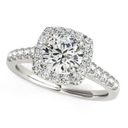 Bids.com Square Shape Halo Diamond Engagement Ring in 14k White Gold (1 1/2 cttw) Rings