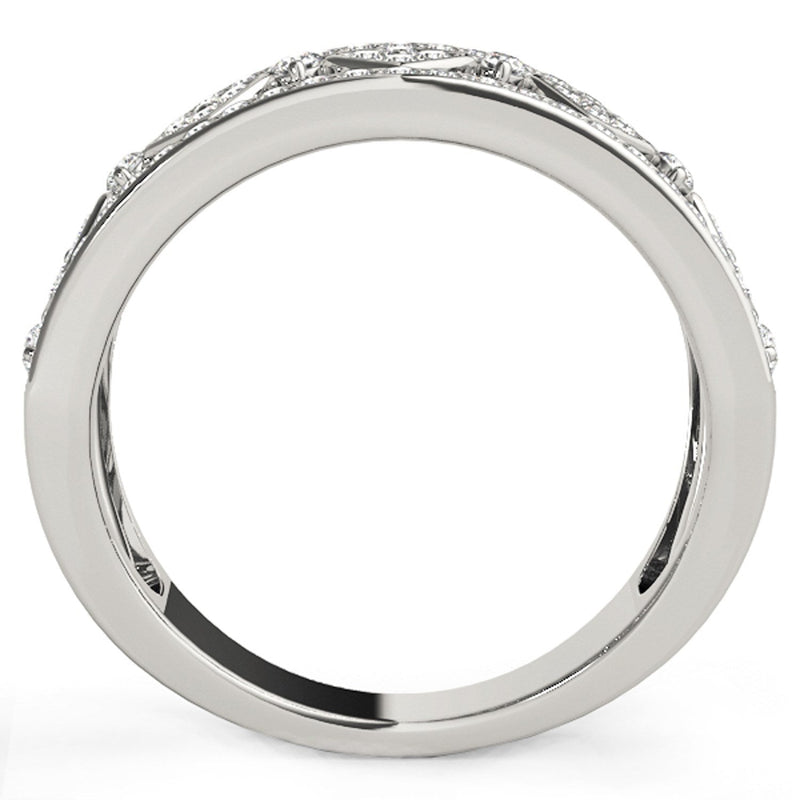 Bids.com Diamond Studded Square Motif Ring in 14k White Gold (1/2 cttw) Rings