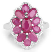 Bids.com 3.05 Carat Glass Filled Ruby .925 Sterling Silver Ring Rings