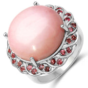 Bids.com 14.59 Carat Genuine Opal & Tourmaline .925 Sterling Silver Ring Rings