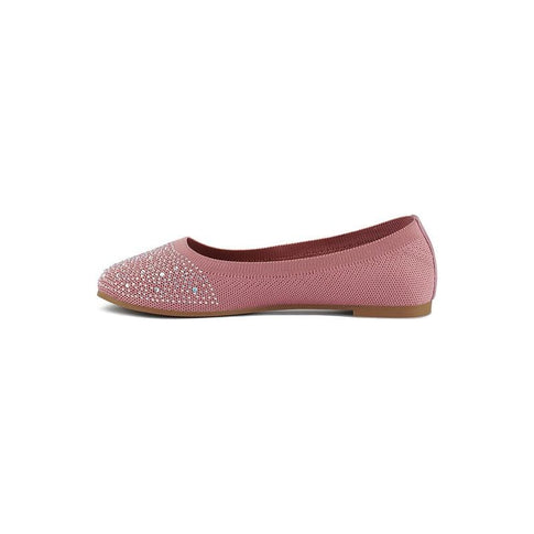 Splash Rhinestones Embellished Ballet Flats