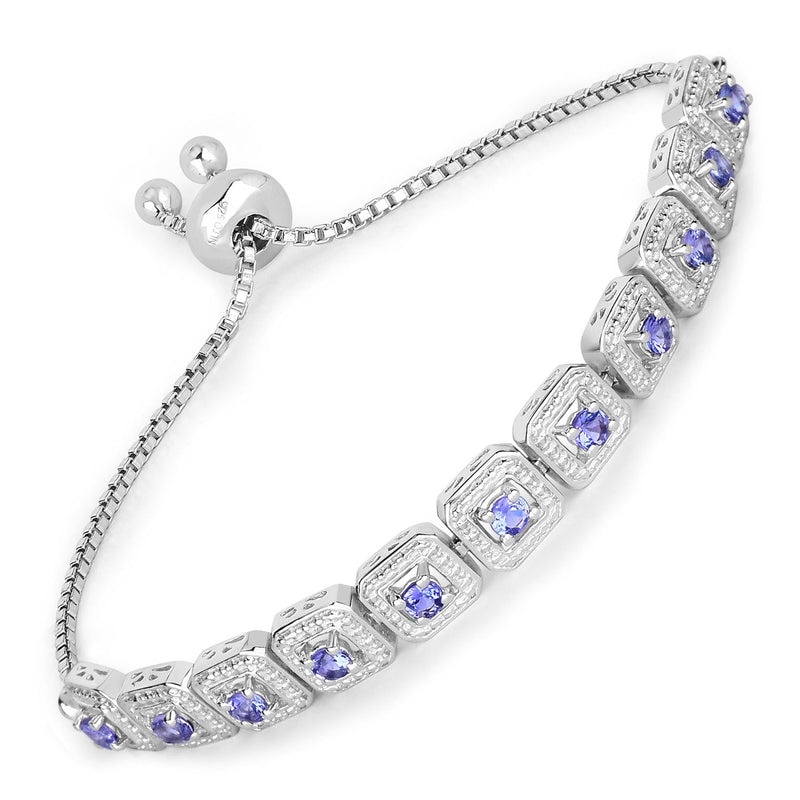 Bids.com 1.10 Carat Genuine Tanzanite .925 Sterling Silver Bracelet Bracelets