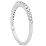 Bids.com 14k White Gold Slim Profile Diamond Micro Prong Diamond Wedding Ring Band Rings