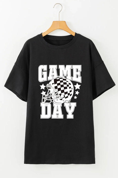 GAME DAY Round Neck Short Sleeve T-Shirt