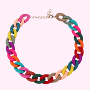 Medusa's Makeup Rainbow Acrylic Chain Necklace
