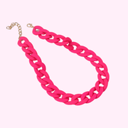 Medusa's Makeup Neon Pink Acrylic Chain Necklace
