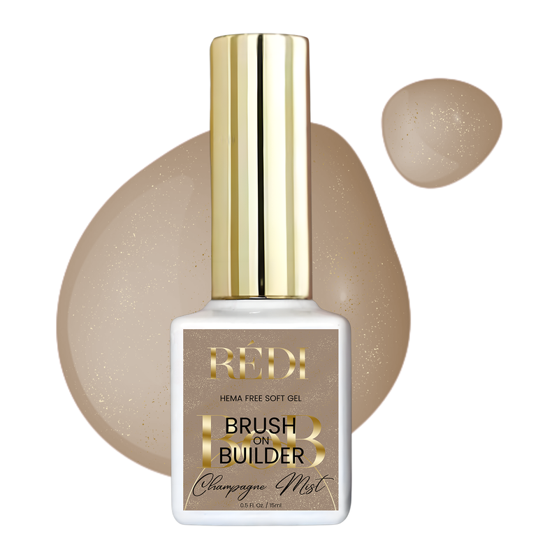 Red Iguana LLC "Champagne Mist" BoB Gel - gold shimmer - Soft Gel Builder Nail Prep