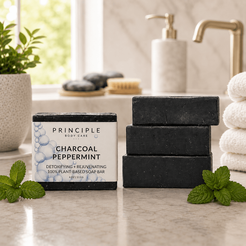P R I N C I P L E Charcoal + Peppermint Soap Bar Soap