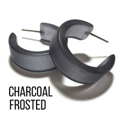 Wide Classic Frosted Hoop Earrings - Clara