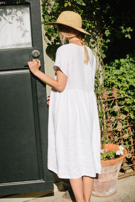 Charlotte Linen Dress - White Linen Dress