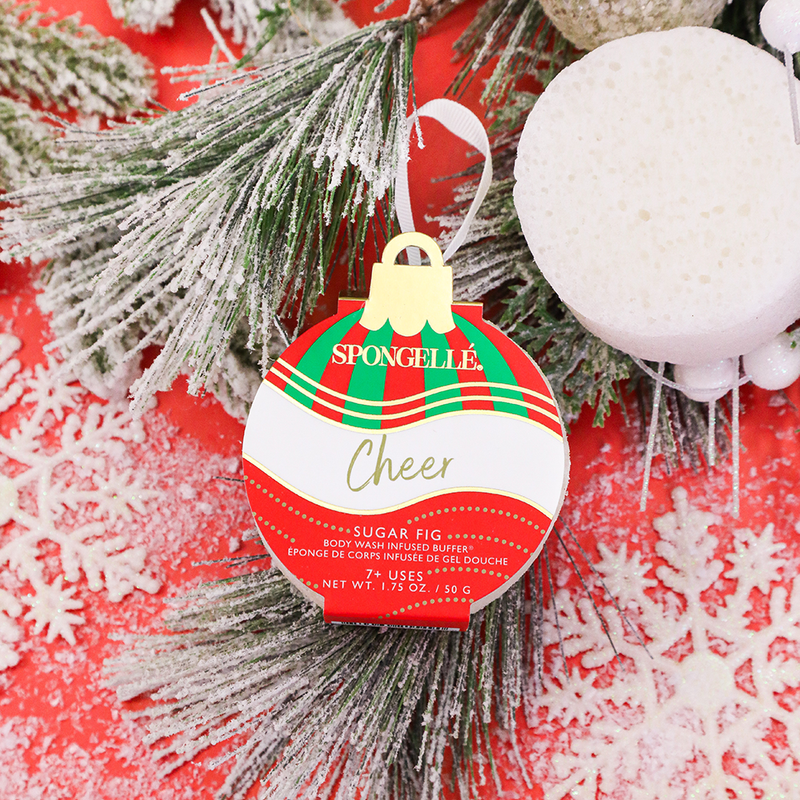 Spongellé Cheer - Sugar Fig | Holiday Ornament Body Wash Infused Buffer