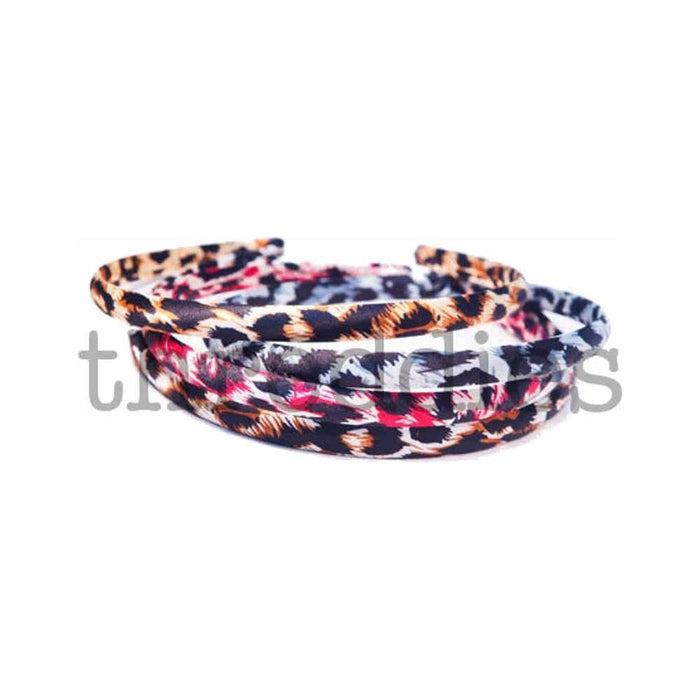 Threddies Cheetah Print Skinny Satin Headbands // Clearance