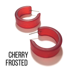 Wide Classic Frosted Hoop Earrings - Clara