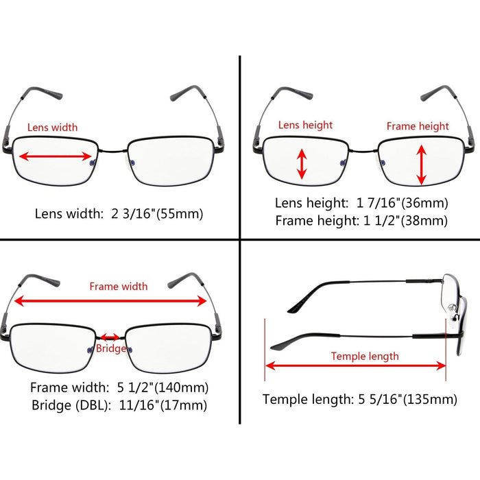 Eyekeeper - Chic Rectangle Multifocal Progressive Reading Glasses M1701