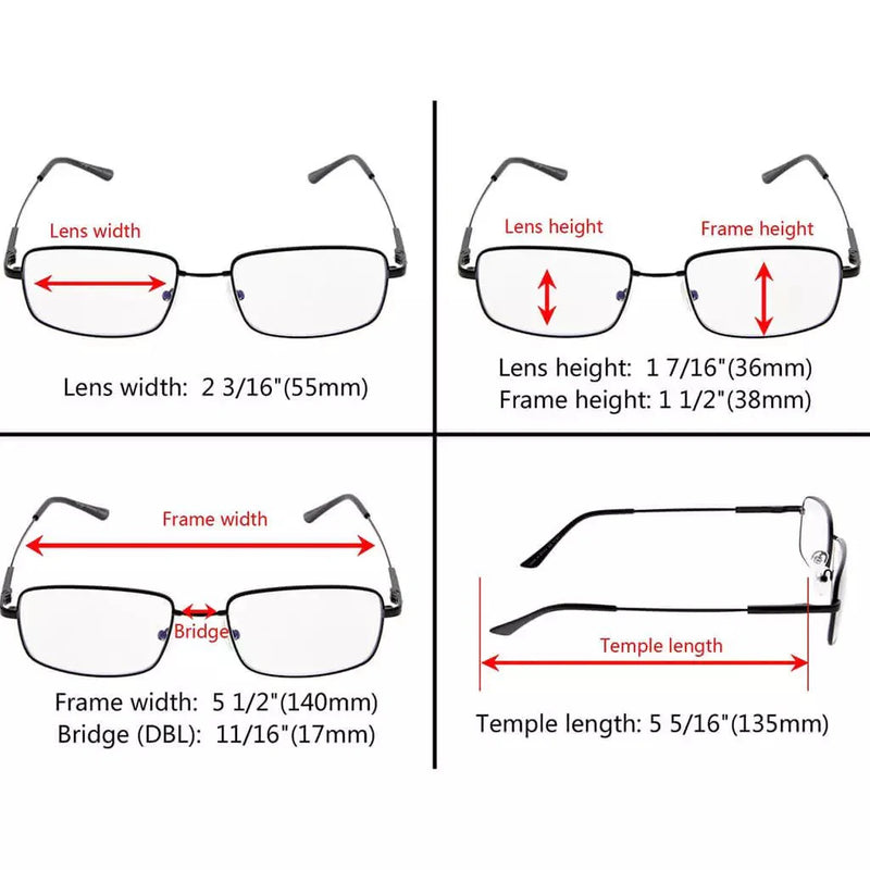 eyekeeper.com Chic Rectangle Multifocal Progressive Reading Glasses M1701 Eyeglasses