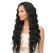 VIP Extensions It's a Wig Ciao Bella 6" Deep Lace Part Heat Friendly Synthetic Wig, Black to Burgundy, Color TTPMIST99J Wig White Smoke TTP MIST99J