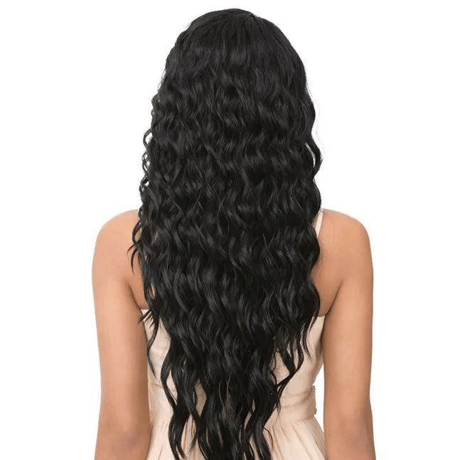 VIP Extensions It's a Wig Ciao Bella 6" Deep Lace Part Heat Friendly Synthetic Wig, Black to Burgundy, Color TTPMIST99J Wig White Smoke TTP MIST99J