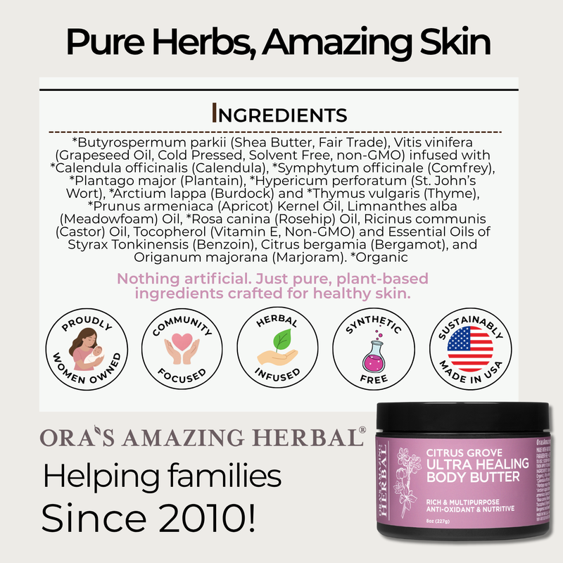 Ora's Amazing Herbal Ultra Healing Body Butter, Citrus Grove Marjoram