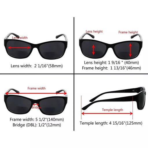 eyekeeper.com Classic Bifocal Reading Sunglasses Outdoor Sunshine Readers SG821 Sunglasses