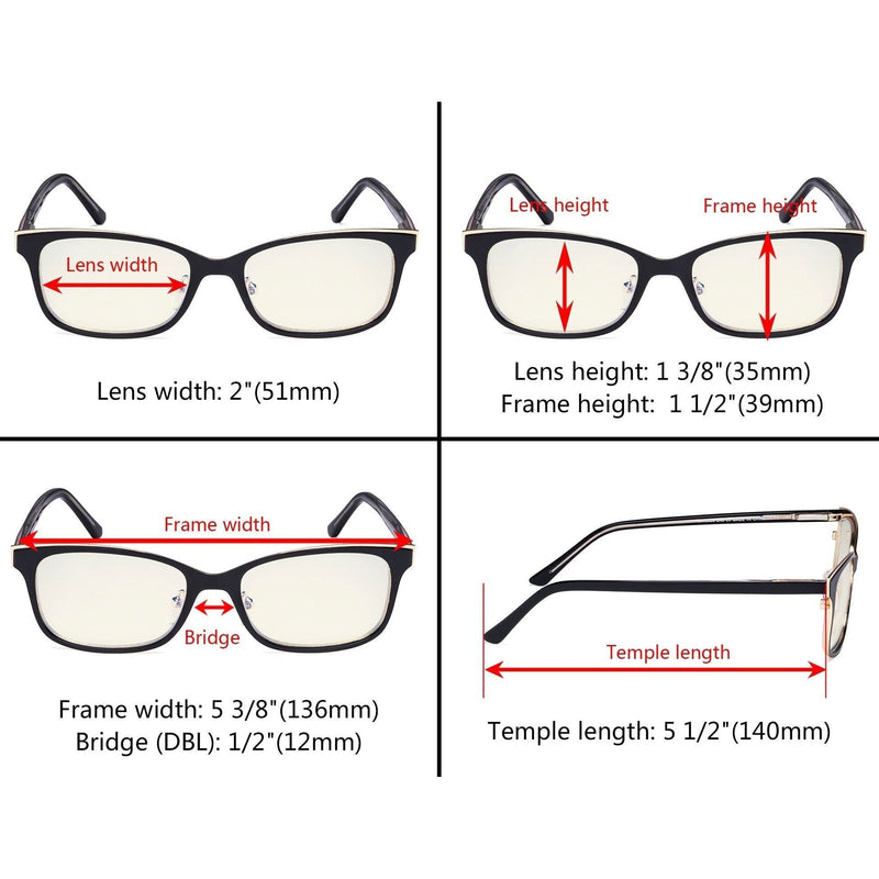 eyekeeper.com Metal Frame Blue Light Filter Eyeglasses LX19006-BB40 Eyeglasses