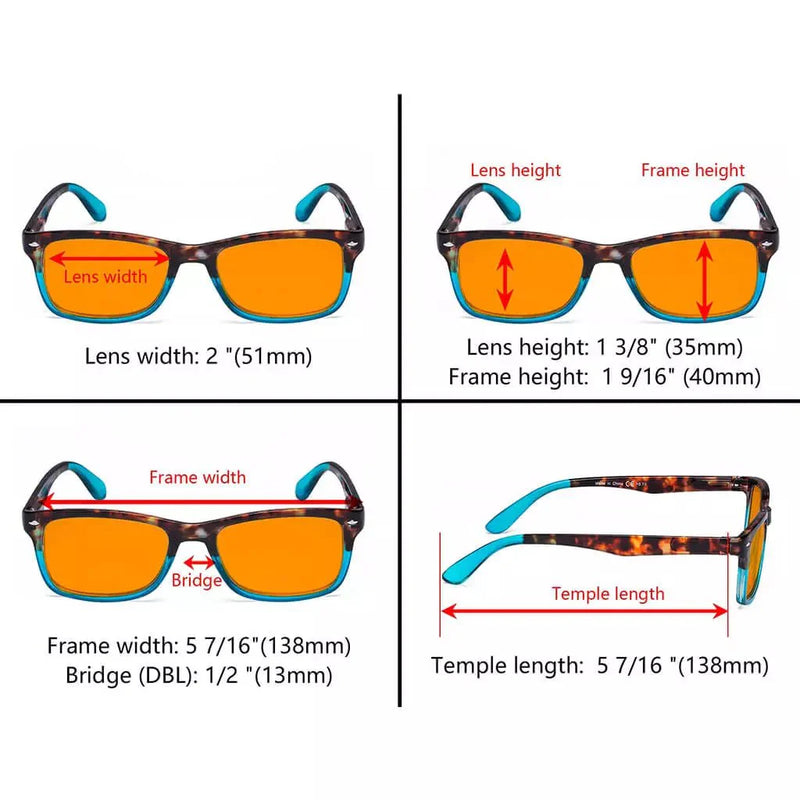eyekeeper.com Classic Orange lens Blue Light Blocking Reading Glasses DS075D Eyeglasses