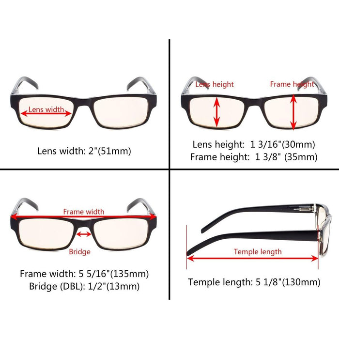 Eyekeeper.Com - Classic Rectangle Computer Reading Glasses Cg054