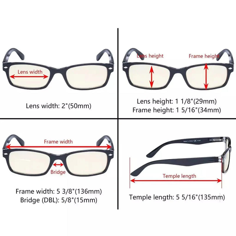 eyekeeper.com Classic Rectangle Computer Reading Glasses CG055 Eyeglasses