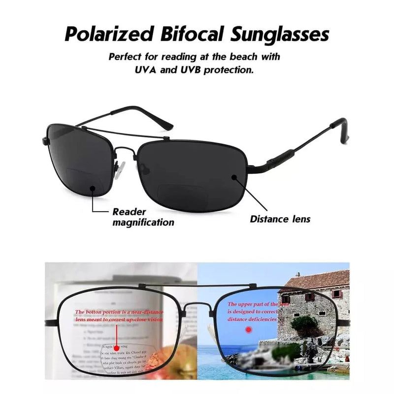 eyekeeper.com Classic Rectangle Polarized Bifocal Sunglasses PGSG1805 Sunglasses