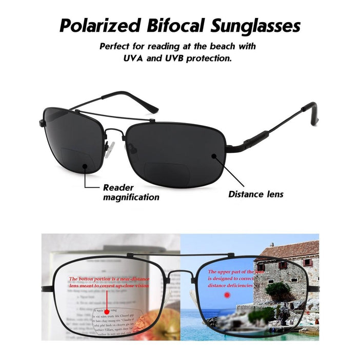 Eyekeeper.Com - Classic Rectangle Polarized Bifocal Sunglasses Pgsg1805