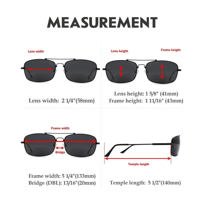 Eyekeeper.Com - Classic Rectangle Polarized Bifocal Sunglasses Pgsg1805