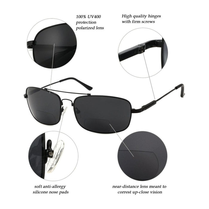 Eyekeeper.Com - Classic Rectangle Polarized Bifocal Sunglasses Pgsg1805