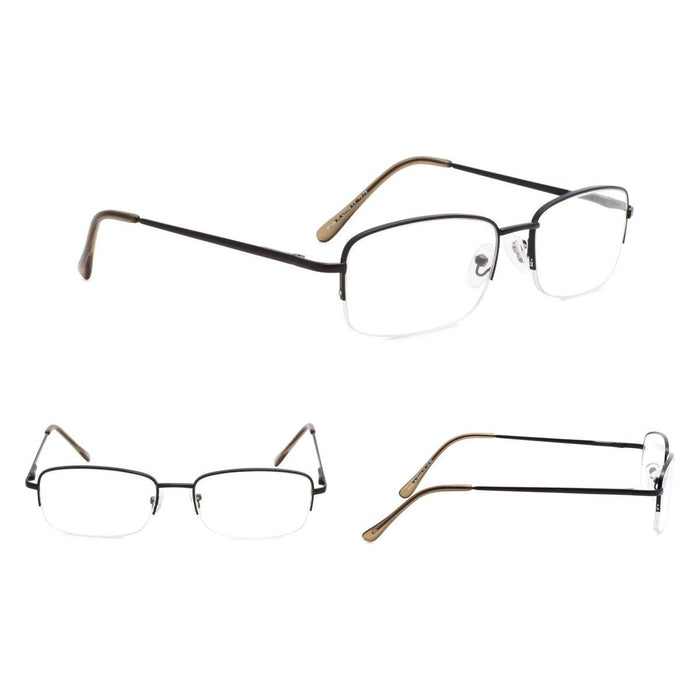 Eyekeeper.Com - Classic Semi-Rimless Metal Frame Reading Glasses R15015