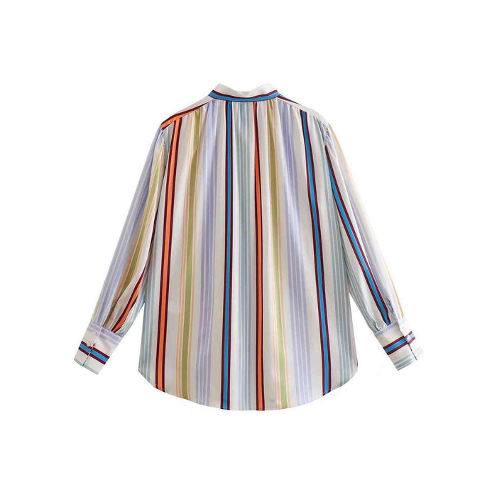 Striped Lantern Sleeve Shirt