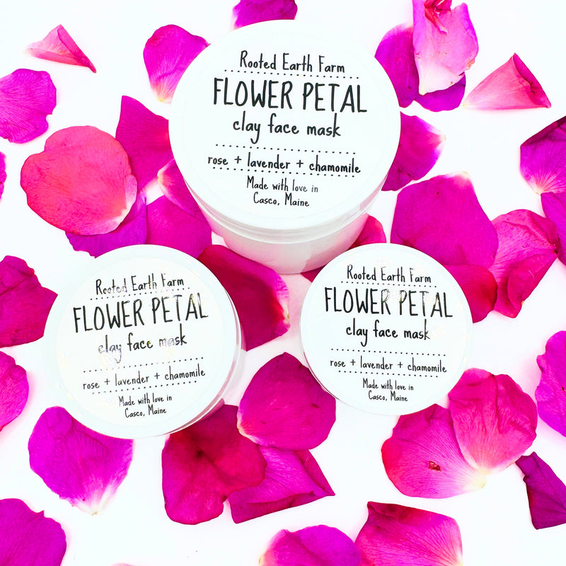 Rooted Earth Farm + Apothecary Flower Petal Clay Face Mask Face Masks + Scrubs