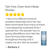 Ora's Amazing Herbal Talc Free Body Powder, Clean Scent Body Powder
