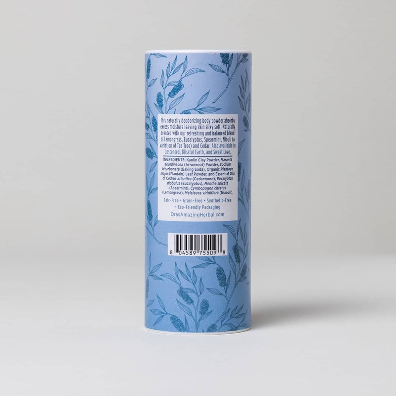 Ora's Amazing Herbal Talc Free Body Powder, Clean Scent Body Powder
