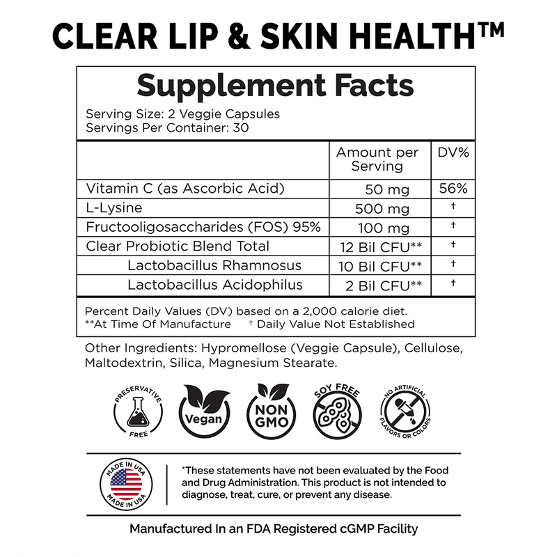Clear Wellness 360 Clear Lip & Skin Health + Clear Daily Healing Gel Probiotics Plus