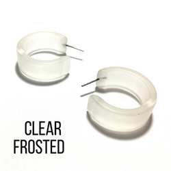 Wide Classic Frosted Hoop Earrings - Clara