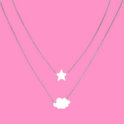 Medusa's Makeup Star, Cloud Necklace - Silver