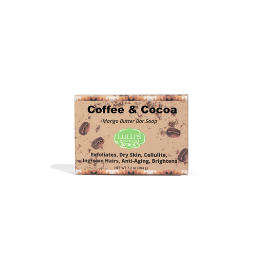 Lulu’s Holistics Coffee & Cocoa Mango Butter Bar Soap — Exfoliating, Hydrating for Dry Skin Bar soap